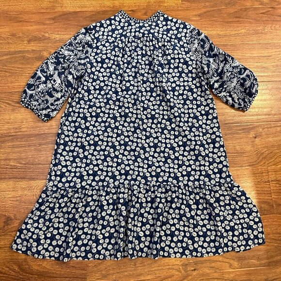 Saloni silk button front trapeze dress - Picture 8 of 10